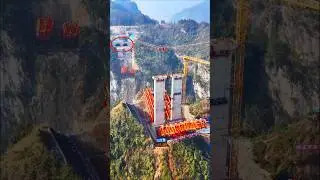 INSANE BUILD SPEED⚡Liuchehe Grand Bridge Twin Arches Lift Into Place