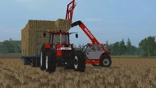 Montage Transport de Paille / IH 1455 XL / Manitou MLT 840 / FS17