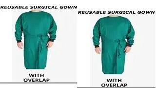 Reusable Surgical Gown with overlap