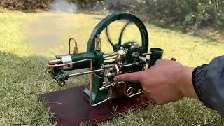 Diesel model motor / engine 4-stroke antique replica real function horizontal 1 cylinder Video01