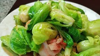 Stir fried cabbage chick with bacon recipe