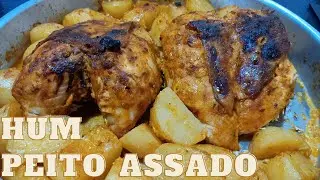 PEITO DE FRANGO ASSADO COM BATATA