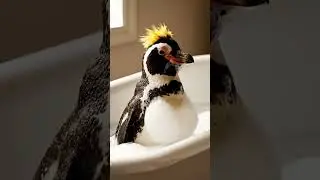 🛁🐧 &ldquo;Bubble Bath Bliss: Fluffy Penguin&rsquo;s Cutest Cleanup&rdquo; ✨🦆