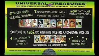 Major Find! in Super Rare 2014 Universal Treasures Baseball Packs Mantle Topps RC Search 1952 - 1983