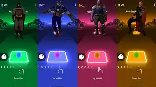 Tiles Hop EDM Rush - Batman vs Capitan America vs Thanos vs Thor 💥