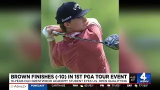 Brown finishes 10-under in first PGA Tour event