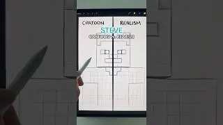 Drawing Minecraft STEVE Cartoon vs. Realism challenge! 🩵⛏️ #minecraft #minecraftmovie #artist #art