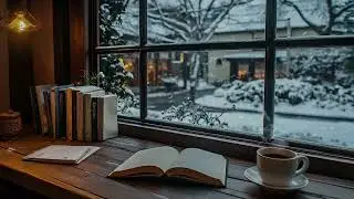 Coffee Shop Serenity | Soft Blizzard Sounds & Winter Winds for Relaxation