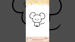 How to draw a cute mouse🐭 #doodleart #drawingtutorial #kawaii #drawing #youtubeshorts #shorts #draw