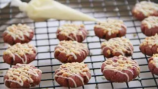 Purple Sweet Potato Almond Cookies 紫薯杏仁曲奇 | Apron