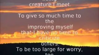 The  Optimist Creed - Christian D. Larson   / I Promise myself...