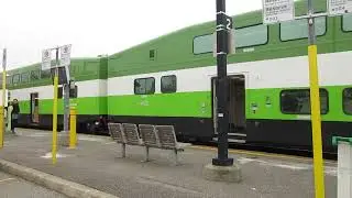 GO Train at Markham GO Station, Ontario, Canada.