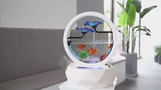 LED Tabletop Feature Water Fountain Waterfall Cascade Indoor Decoration Aquarium Humidifier