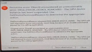 Sửa Lỗi FiveM Direct DXGI ERROR DEVICE  REMOVED GPU Trong Game