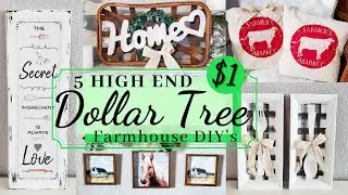 5 High End Dollar Tree Farmhouse DIYs | Dollar Tree DIYs | High End Home Decor on a Budget | Farmhou