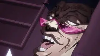 The Shining axe scene but with Alessi from Jojo's Bizarre Adventure