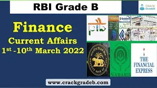 1st -10th March 2022 Finance current affairs for RBI Grade B