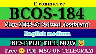 BCOS 184 SOLVED ASSIGNMENT 2025-26 in English ll bcos 184 solved assignment 2026 Il ignou bcos184