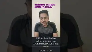 Computer Science final cut off for IOCL through GATE 2024