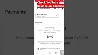 How to check YouTube balance on Adsense tamil #shorts