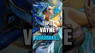 Wild Rift Top 1 Vayne Quadrakill!