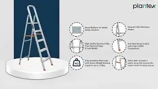 Plantex Legend Step Aluminium Ladder for Home Anti-Skid Steps/Capacity Upto 150 kg