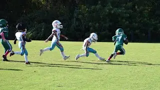 6U Playoffs Estero Mustangs Vs Cape Youth Storms #5 for the touchdown
