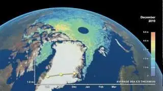 CryoSat: Arctic Sea-Ice Thickness (2010.10 - 2011.03) [720p] [3D converted]