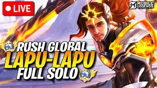🔴 RUSHANDO TOP GLOBAL LAPU LAPU 100% SOLO #6 🔥 MOBILE LEGENDS