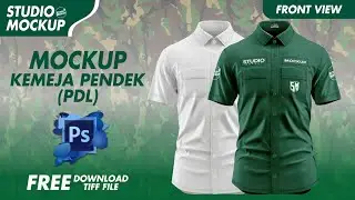 Mockup Kemeja PDL Pendek | Tif-Photoshop Mockup | Free Download Mockup | Front View Mockup