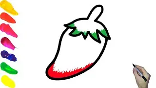 How to draw red chili 🌶️ drawing | chili drawing easy step by step | red chili drawing for beginner