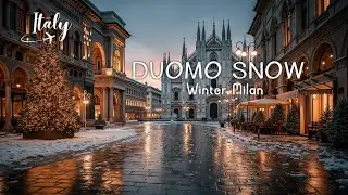 Winter Italian Music for Cozy Evenings ~ Milan Snow Scenery | Relax & Romantic Ambiance