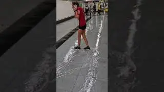Canillejas Metro Station flooded during storm in Madrid, Spain
