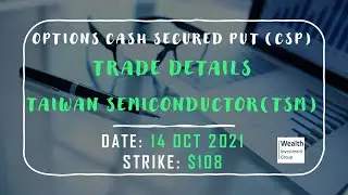 Cash Secured Put options Trade On TSM (Taiwan Semiconductor Manufacturing Co