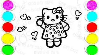 How To Draw cute Kitty Drawing, Painting & Coloring For Kids and Toddlers_🌈🎨