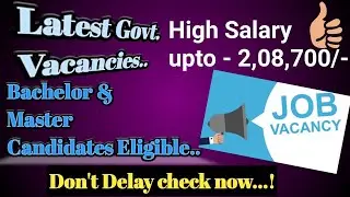 Govt Jobs updates 30 Nov 2019 || Government Jobs 2019 | latest Govt Jobs 2019
