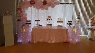 Baby Shower (Girl) Theme w/ Light Pink & White Sweet/Treat Table