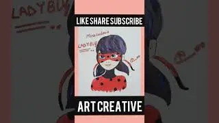 how to draw lady Bug🐞cartoon character #artcreative #artforbeginners #cartooncharacter #miraculous
