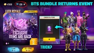 FREE FIRE NEW BTS ROYALE EVENT | FREE FIRE NEW EVENT | BTS BUNDLE RETURNS