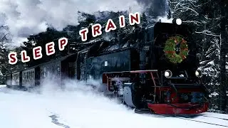 Snowy Train Ride Ambience | Train Sounds For Sleep | Winter Train Journey
