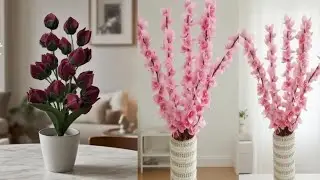 Простые способы сделать цветы из фетра || Цветы из фланели || Идеи для поделок из фетра