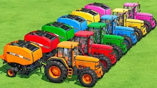 BALER with colors | Making STRW Bales w/ John Deere In Fs22 | Farming Simulator 22 |