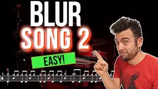 Blur - Song 2 - Drum cover (with scrolling drum sheet)
