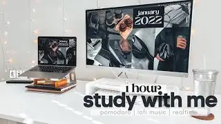 1 hour study with me, realtime, lofi music, timer - college student