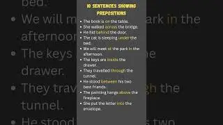 10 Example Sentences Using Prepositions | Easy English Grammar for Beginners