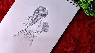 How to draw girl from bank side||girl drawing step by step ||pencil drawings 