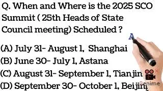 August 2025 ( Final Week Current Affairs) Part 2  Most Important MCQ for All Upcoming Exams 