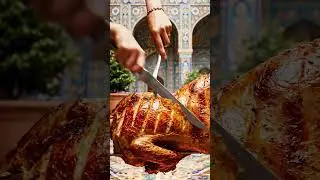 Persian Saffron Lamb Roast 🍖✨ | Iranian Courtyard Feast & ASMR Fire Sounds 🔥 | Smart Foods