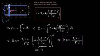Displacement of vertical bar in expanding rectangular loop