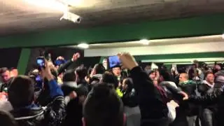 Gradona de los Malditos. Final del partido Racing vs Celta B.